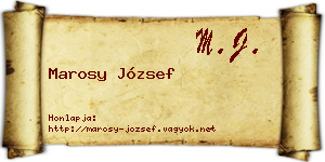 Marosy József névjegykártya