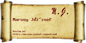 Marosy József névjegykártya