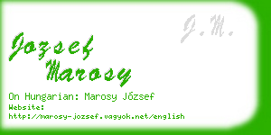 jozsef marosy business card